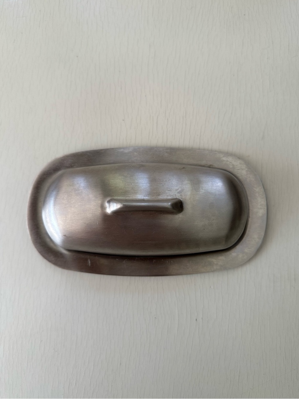 Crate&Barrel Stainless Steel Butter Dish